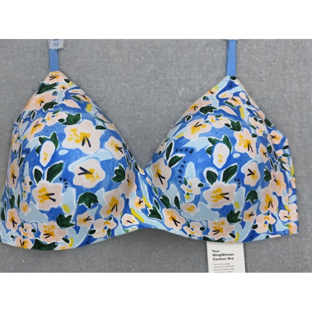 Knix Floral Blue and Yellow Bra